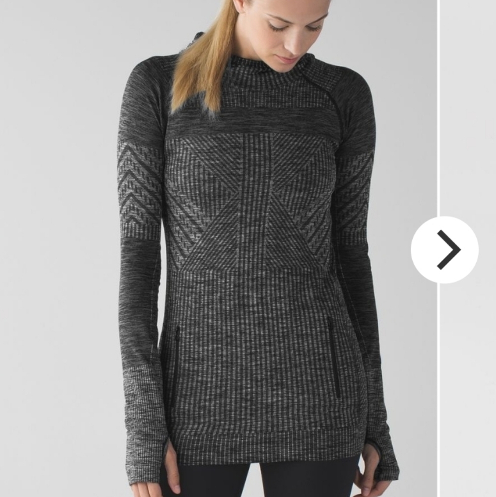 Lululemon Rest less Heathered Black Hoodie Sz 2